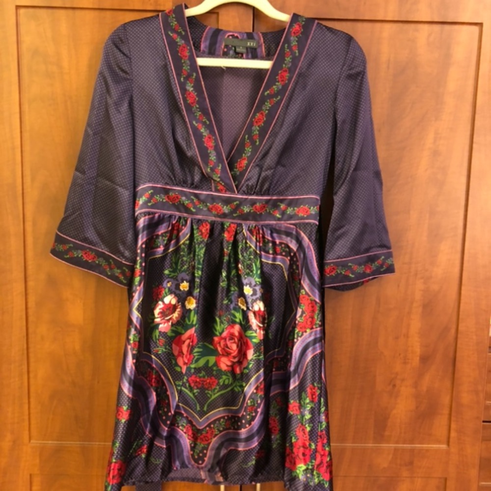 Forever 21 Kimono Style Purple Dress with Tie Back